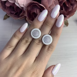 Серебряные серьги с керамикой