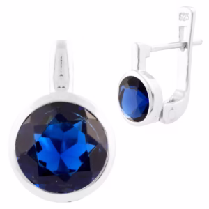 Серебряные серьги с сапфиром nano 1.267ct