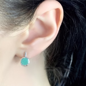 Серебряные серьги с изумрудом 1.55ct