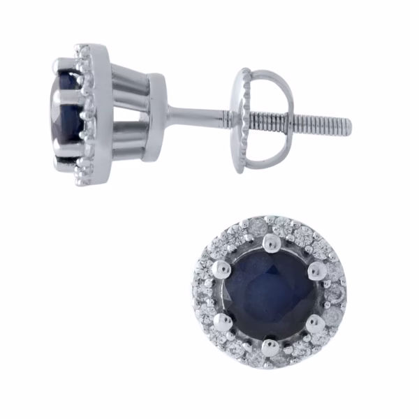 Серебряные серьги с сапфиром 1.629ct