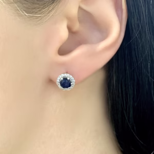 Серебряные серьги с сапфиром 1.629ct