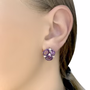 Серебряные серьги с александритом 8.595ct