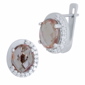 Серебряные серьги с султанитом 5.075ct