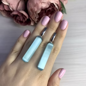 Серебряные серьги с кошачьим глазом
