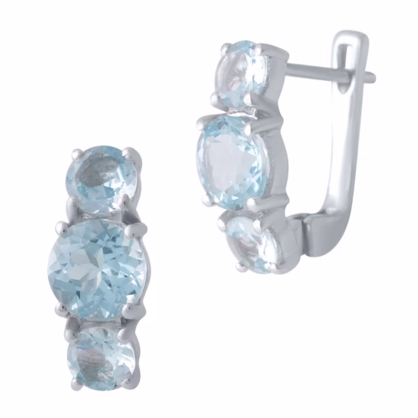 Серебряные серьги с топазом 5.45ct