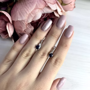 Серебряные серьги с сапфиром 1.409ct