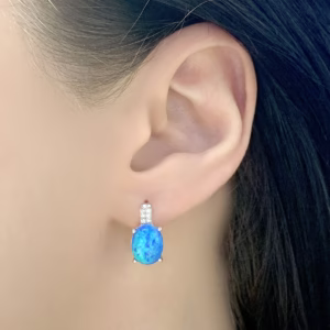 Серебряные серьги с опалом 2.529ct