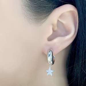 Серебряные серьги с фианитами