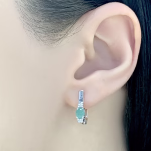 Серебряные серьги с изумрудом 0.746ct