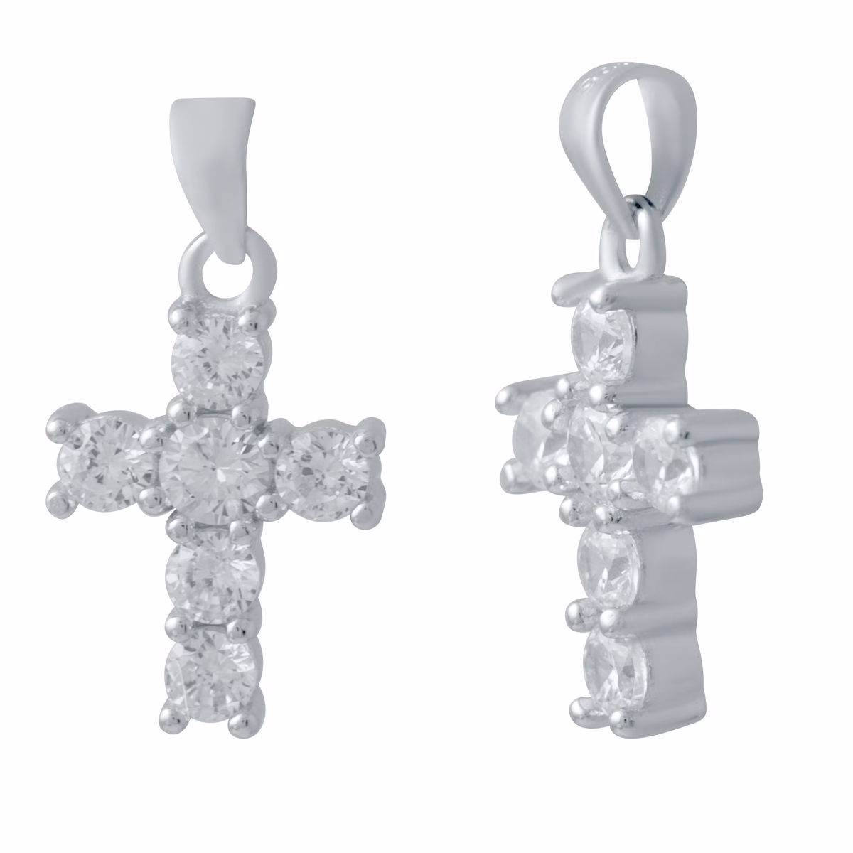 Серебряный крестик с фианитами