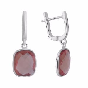 Серебряные серьги с султанитом 12.018ct