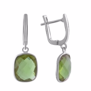 Серебряные серьги с султанитом 12.018ct