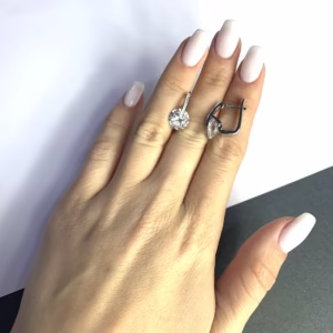 Серебряные серьги с фианитами
