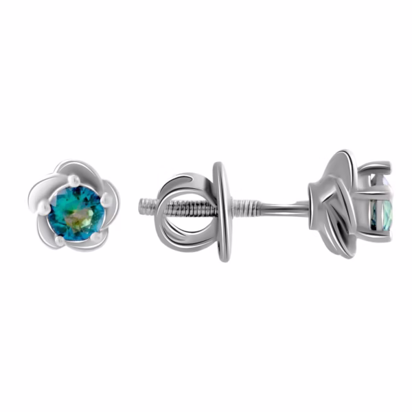 Серебряные серьги с мистик топазом 0.88ct