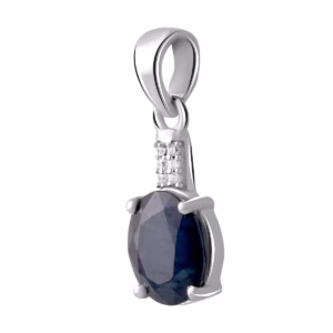 Серебряная подвеска с сапфиром 3.191ct