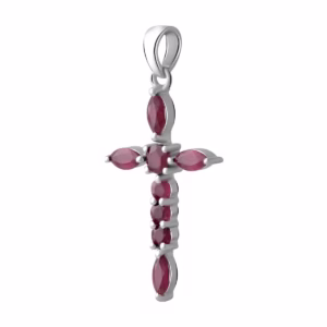 Серебряный крестик с рубином 2.515ct