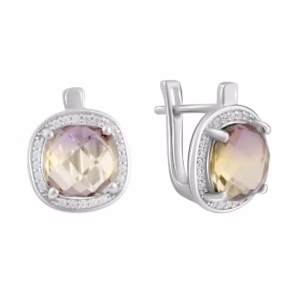 Серебряные серьги с аметрином nano 5.625ct