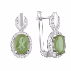 Серебряные серьги с султанитом 3.583ct