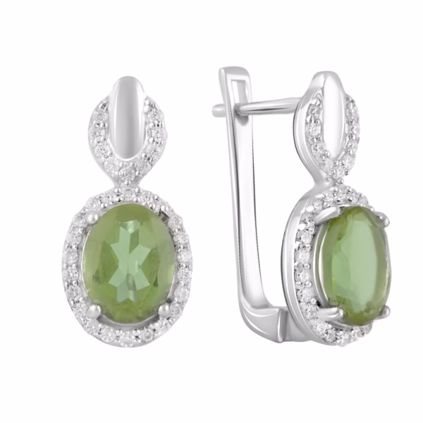 Серебряные серьги с султанитом 3.583ct