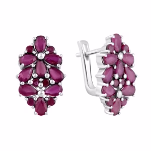 Серебряные серьги с рубином 5.05ct