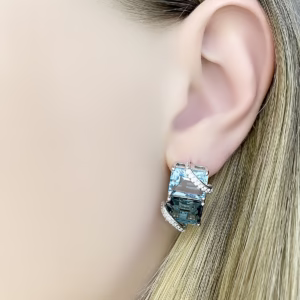 Серебряные серьги с топазом