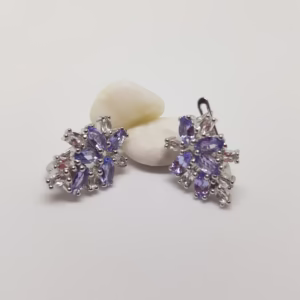 Серебряные серьги с танзанитом 7.3ct