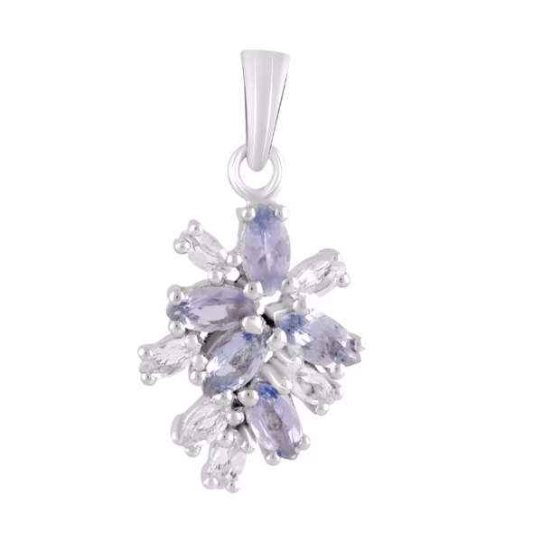 Серебряная подвеска с танзанитом 7.3ct
