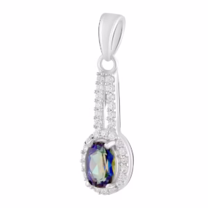 Серебряная подвеска с мистик топазом 1.75ct