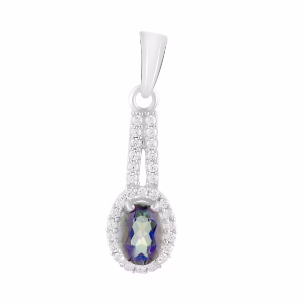 Серебряная подвеска с мистик топазом 1.33ct