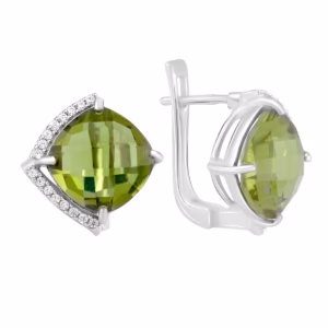 Серебряные серьги с султанитом 12.462ct