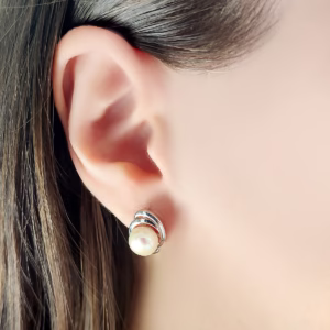 Серебряные серьги с жемчугом 4.25ct