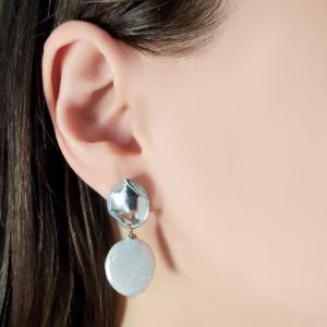 Серебряные серьги с жемчугом барочным