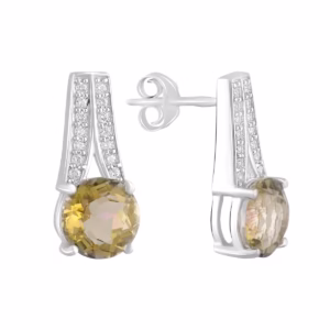 Серебряные серьги с цитрином nano 5.8ct