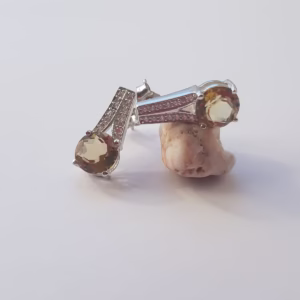 Серебряные серьги с цитрином nano 5.8ct