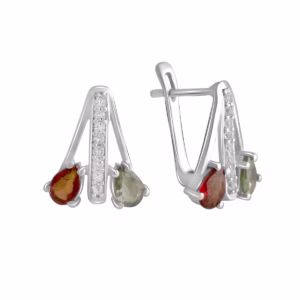 Серебряные серьги с сапфиром