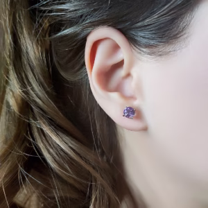 Серебряные серьги с аметистом 1.54ct