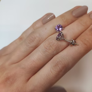 Серебряные серьги с аметистом 1.54ct