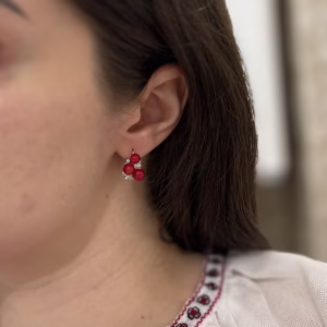 Серебряные серьги с кораллом