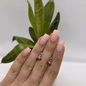 Серебряные серьги с емаллю