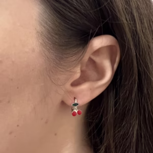 Серебряные серьги с емаллю