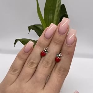 Серебряные серьги с емаллю