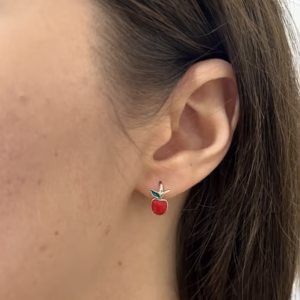 Серебряные серьги с емаллю