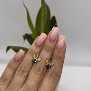 Серебряные серьги с емаллю