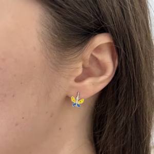 Серебряные серьги с емаллю