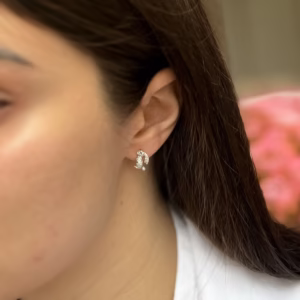 Серебряные серьги с фианитами