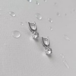 Серебряные серьги с фианитами