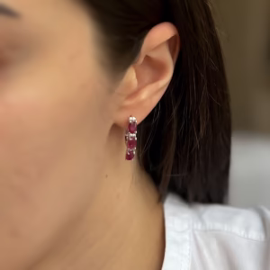 Серебряные серьги с рубином 3.967ct