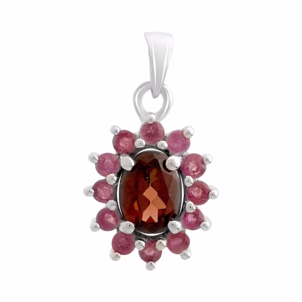 Серебряная подвеска с рубином 1.594ct