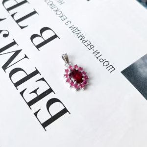 Серебряная подвеска с рубином 1.594ct