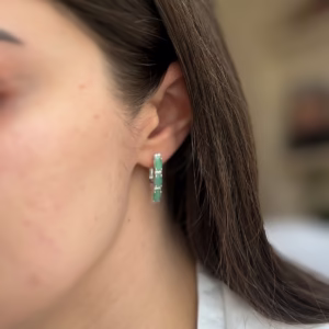 Серебряные серьги с изумрудом 2.604ct
